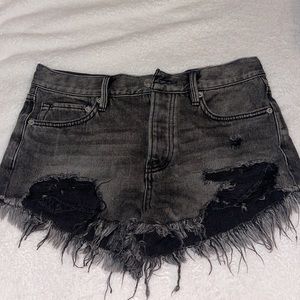 Free People Black Jean Shorts
